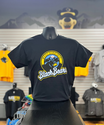 West Virginia Black Bears Black Pri Logo T-Shirt