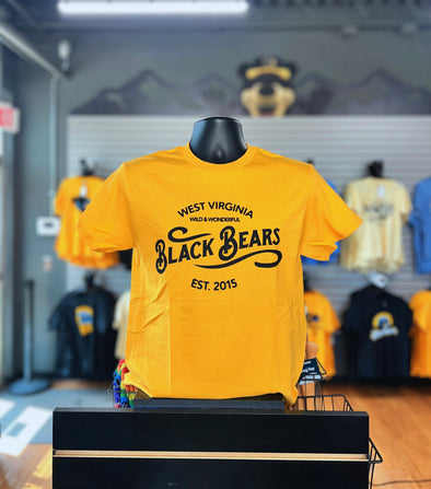 West Virginia Black Bears Wild & Wonderful Gold Tee
