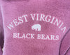Pink fleece with 'West Virginia Black Bears' text and bear logo