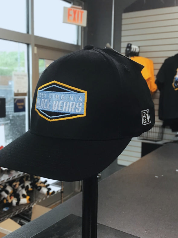 West Virginia Black Bears Black Performance Stretch Flex Hat