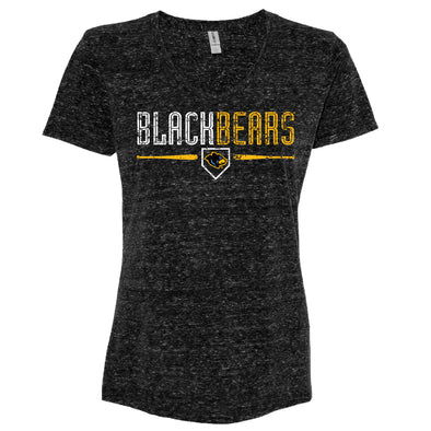 West Virginia Black Bears Ladies Black Heather Alt Document T-Shirt