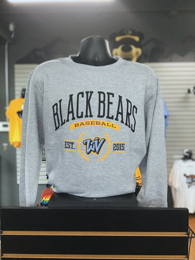 West Virginia Black Bears Heather Gray Fundamental Fleece Crewneck