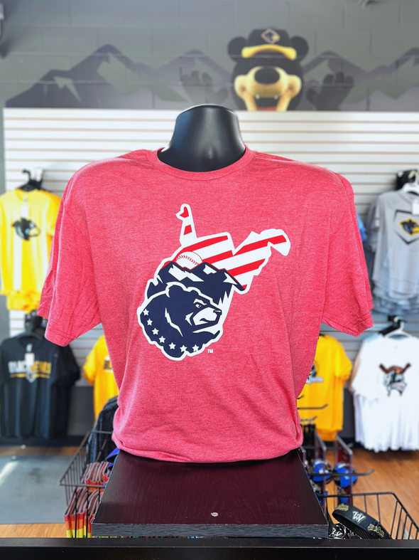 West Virginia Black Bears Red State Stars & Stripes Tee