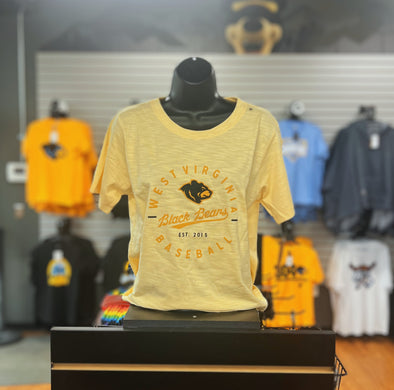 West Virginia Black Bears Ladies Yellow Relaxed Tee