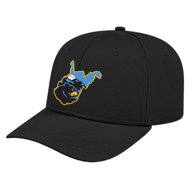 West Virginia Black Bears Black State Logo Snapback Hat