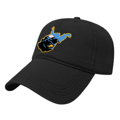 West Virginia Black Bears Black State Logo Twill Adj. Hat