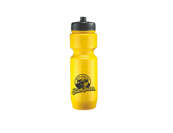 West Virginia Black Bears Yellow Black Plastic Water Bottle