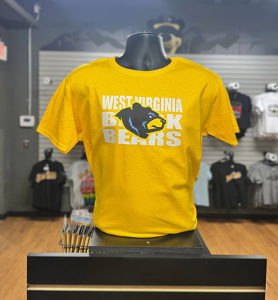 West Virginia Black Bears Youth Gold Block T-Shirt